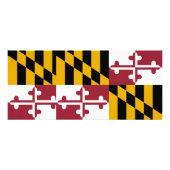 Rackkarte mit Flagge von Maryland, USA. Werbekarte (Hinten)