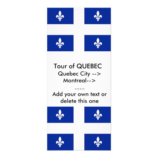 Rackkarte mit Flagge von Quebec, Kanada Werbekarte (Vorne)
