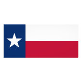 Rackkarte mit Flagge von Texas, USA. Werbekarte (Hinten)
