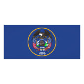 Rackkarte mit Flagge von Utah, USA. Werbekarte (Hinten)
