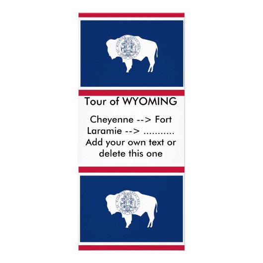 Rackkarte mit Flagge von Wyoming, USA Werbekarte (Vorne)