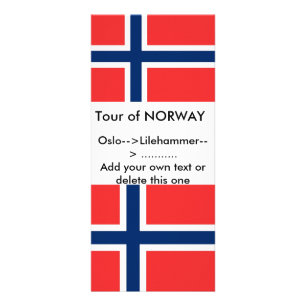 Rackkarte mit norwegischer Flagge Werbekarte