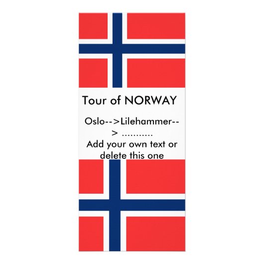 Rackkarte mit norwegischer Flagge Werbekarte (Vorne)