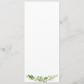Rackkarten mit grüner Hochzeitskarte, rustikale Ve Menükarte (Rückseite)
