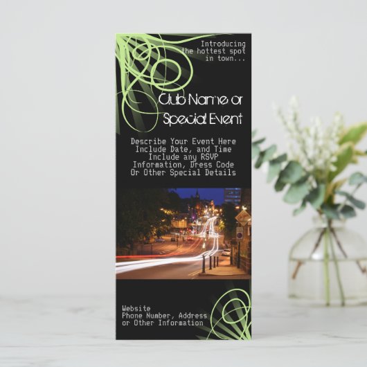 Rackkartendruck, Nachtklub oder Party (Stehend Vorderseite)