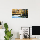 Racons dringen in den Duckteich ein Poster (Heimbüro)