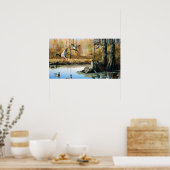 Racons dringen in den Duckteich ein Poster (Küche)