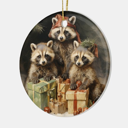 Racons und Weihnachtsgeschenke Keramik Ornament (Links)