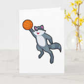 Racoon als Basketballspieler mit Basketball Karte (Gelbe Blume)