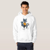 Racoon als Fußballspieler mit Fußball Hoodie (Vorne ganz)