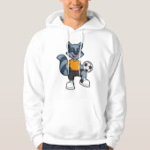 Racoon als Fußballspieler mit Fußball Hoodie (Vorderseite)