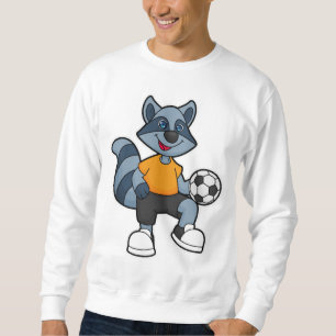 Racoon als Fußballspieler mit Fußball Sweatshirt