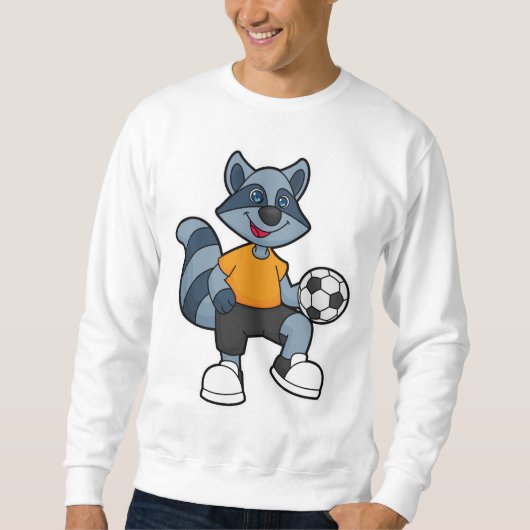 Racoon als Fußballspieler mit Fußball Sweatshirt (Vorderseite)