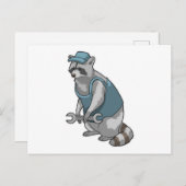 Racoon als Handwerker mit Wrench Postkarte (Vorne/Hinten)