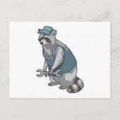 Racoon als Handwerker mit Wrench Postkarte (Vorderseite)