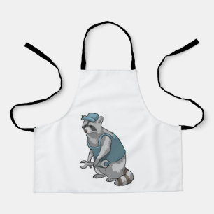 Racoon als Handwerker mit Wrench Schürze