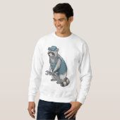 Racoon als Handwerker mit Wrench Sweatshirt (Vorne ganz)