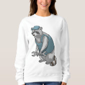 Racoon als Handwerker mit Wrench Sweatshirt (Vorderseite)