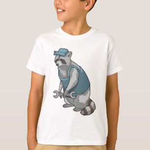 Racoon als Handwerker mit Wrench T-Shirt