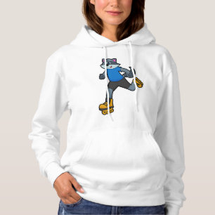 Racoon als Skater mit Inline-Skaten Hoodie