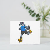 Racoon als Skater mit Inline-Skaten Postkarte (Stehend Vorderseite)