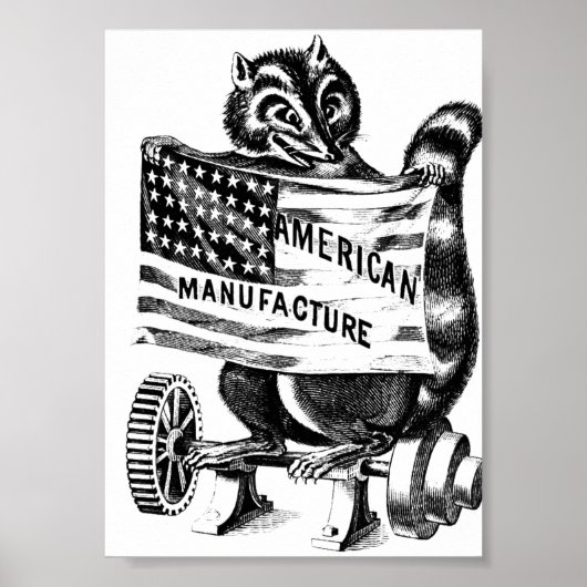 Racoon Americana Politische Kunstdarstellung Poster (Vorne)