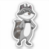 Racoon as Groom mit Krawatte Aufkleber (Vorderseite)