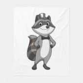 Racoon as Groom mit Krawatte Fleecedecke (Vorderseite)
