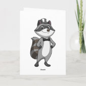 Racoon as Groom mit Krawatte Karte (Rückseite)
