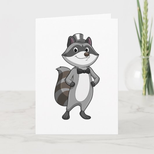 Racoon as Groom mit Krawatte Karte (Vorderseite)
