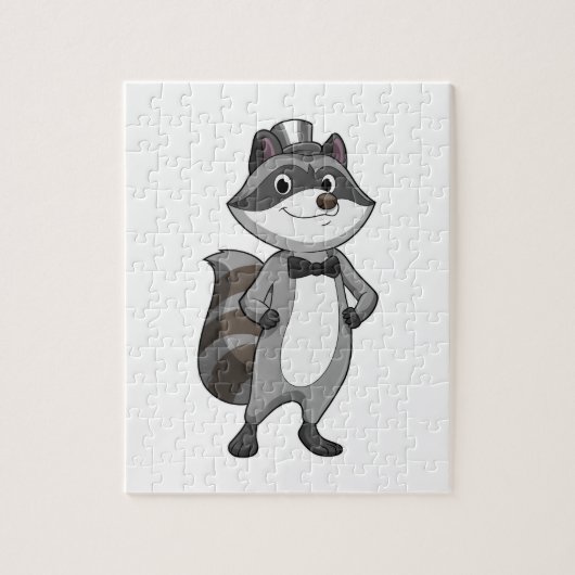 Racoon as Groom mit Krawatte Puzzle (Vertikal)