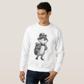 Racoon as Groom mit Krawatte Sweatshirt (Vorne ganz)