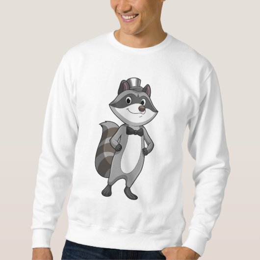 Racoon as Groom mit Krawatte Sweatshirt (Vorderseite)