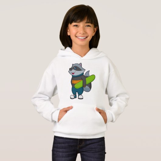 Racoon as Snowboarder with Snowboard Hoodie (Vorne ganz)