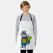 Racoon as Snowboarder with Snowboard Schürze (Getragen)