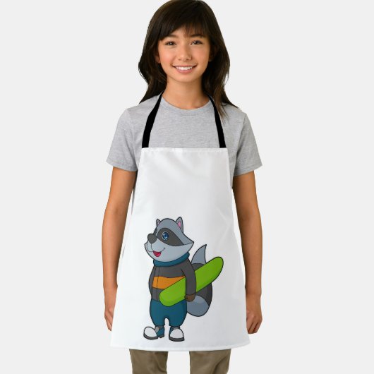 Racoon as Snowboarder with Snowboard Schürze (Insitu)