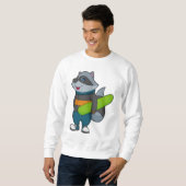 Racoon as Snowboarder with Snowboard Sweatshirt (Vorne ganz)