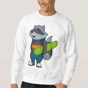 Racoon as Snowboarder with Snowboard Sweatshirt