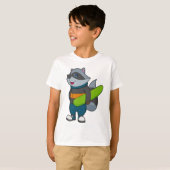Racoon as Snowboarder with Snowboard T-Shirt (Vorne ganz)