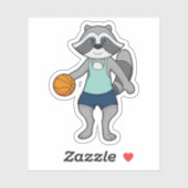 Racoon Basketball-Spieler Basketball Aufkleber (Blatt)