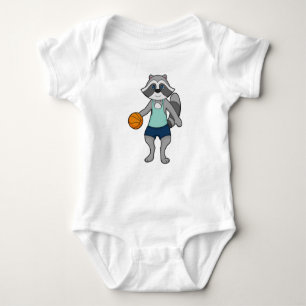 Racoon Basketball-Spieler Basketball Baby Strampler
