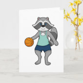 Racoon Basketball-Spieler Basketball Karte (Gelbe Blume)