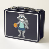 Racoon Basketball-Spieler Basketball Metall Brotdose (Rückseite)