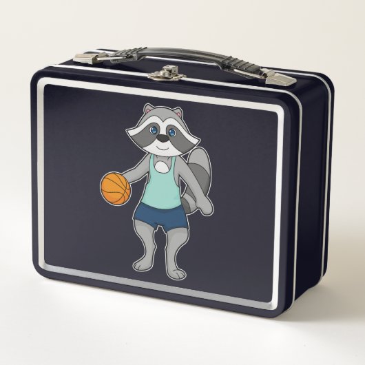 Racoon Basketball-Spieler Basketball Metall Brotdose (Vorderseite)