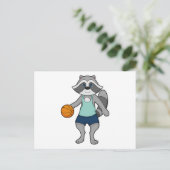 Racoon Basketball-Spieler Basketball Postkarte (Stehend Vorderseite)