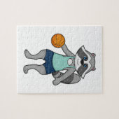 Racoon Basketball-Spieler Basketball Puzzle (Horizontal)