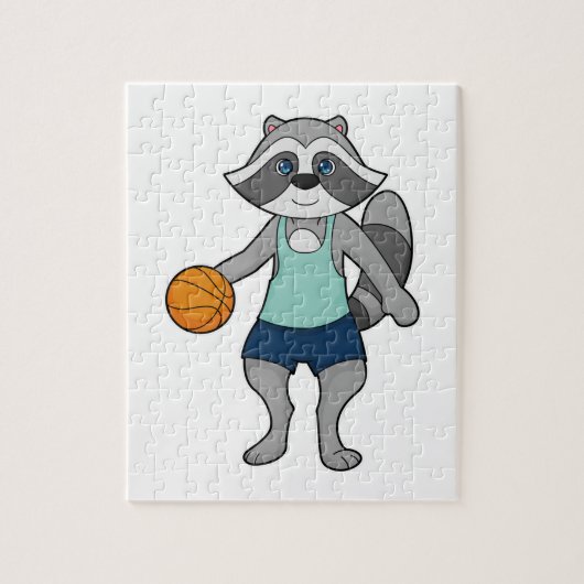 Racoon Basketball-Spieler Basketball Puzzle (Vertikal)