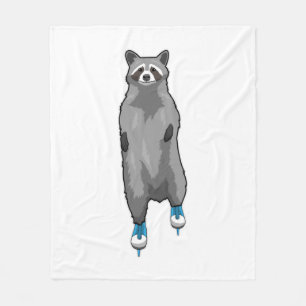 Racoon bei Ice Skaten mit Ice-Skaten Fleecedecke