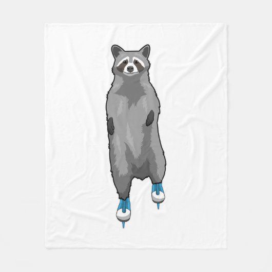 Racoon bei Ice Skaten mit Ice-Skaten Fleecedecke (Vorderseite)