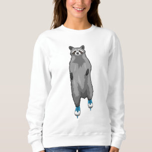 Racoon bei Ice Skaten mit Ice-Skaten Sweatshirt